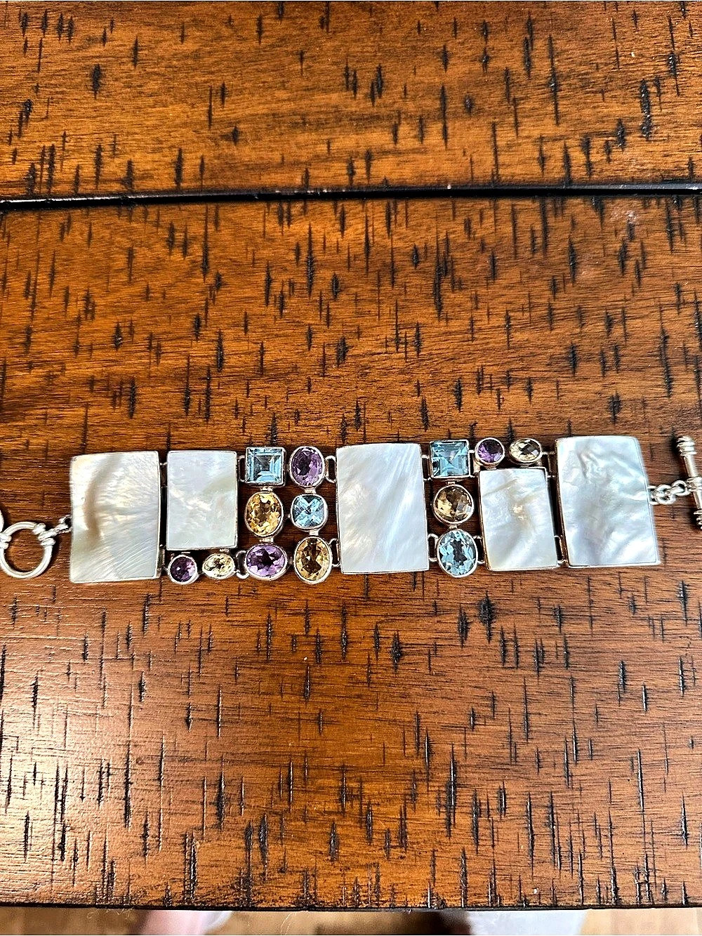Sterling Silver Multicolor Gemstone Bracelet